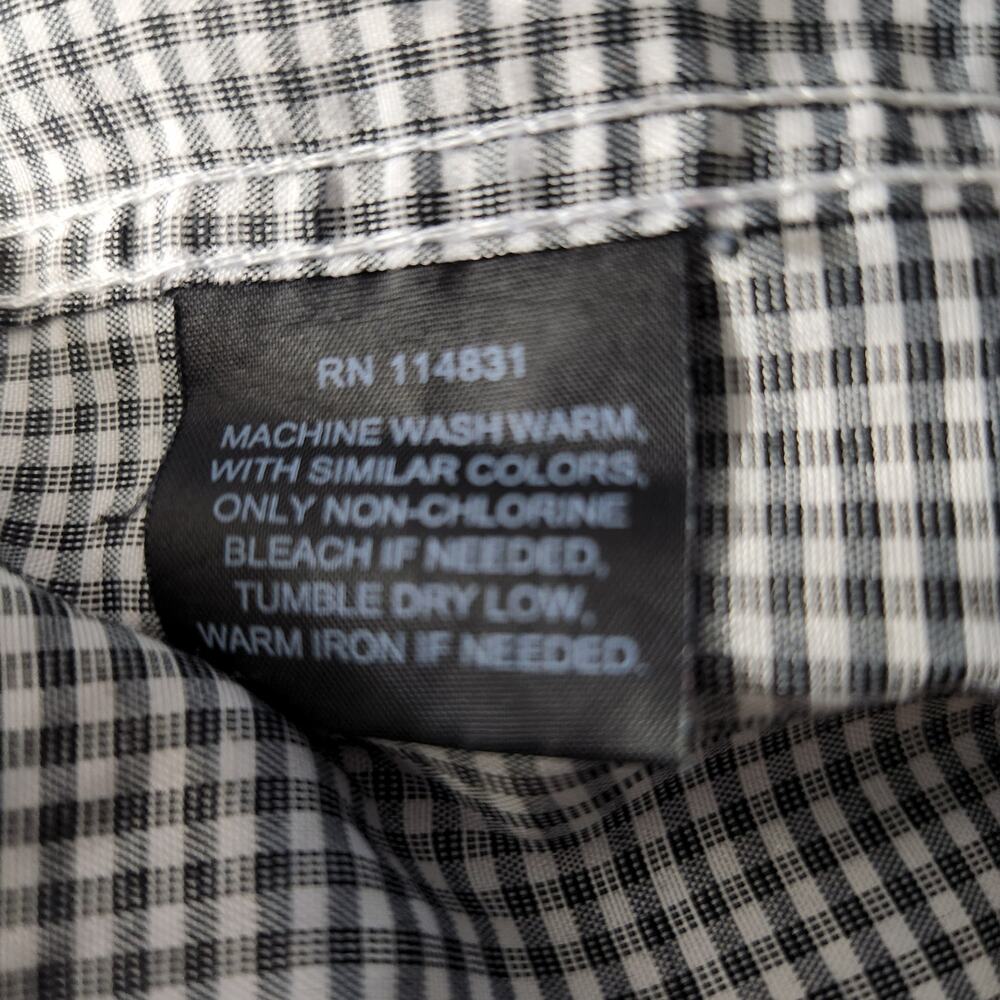 Nicole Miller Shirt Mens Size Large Black & White Check Button Up Dress Shirt - Picture 10 of 10